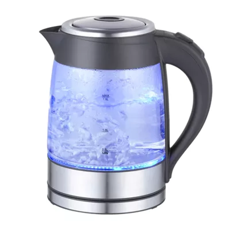 MegaChef 1.7 Quart Glass & Stainless Steel Electric Kettle