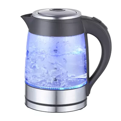 MegaChef 1.7 Quart Glass & Stainless Steel Electric Kettle