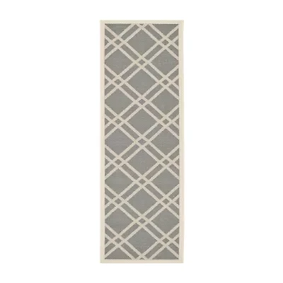 Safavieh Courtyard Collection Hannah Geometric Indoor/Outdoor Runner Rug