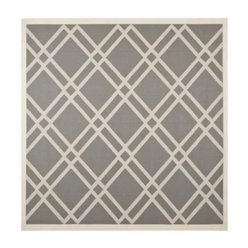 Safavieh Courtyard Collection Hannah Geometric Indoor/Outdoor Square Area Rug