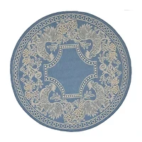 Safavieh Courtyard Collection Kestrel Oriental Indoor/Outdoor Round Area Rug