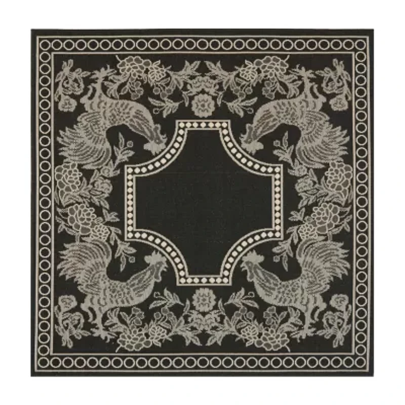 Safavieh Courtyard Collection Kestrel Oriental Indoor/Outdoor Square Area Rug