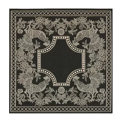 Safavieh Courtyard Collection Kestrel Oriental Indoor/Outdoor Square Area Rug
