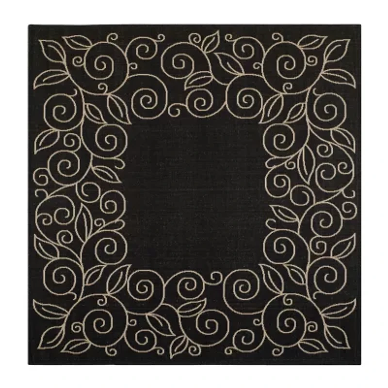 Safavieh Courtyard Collection Kiaran Floral Indoor/Outdoor Square Area Rug