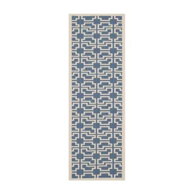 Safavieh Courtyard Collection Eddie Geometric Indoor/Outdoor Runner Rug