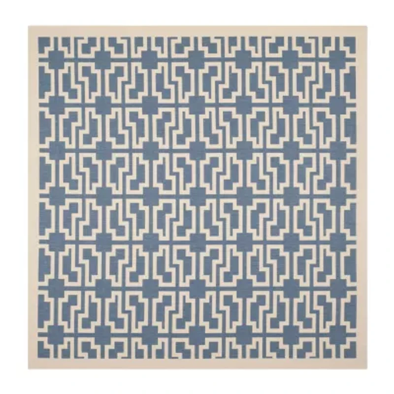 Safavieh Courtyard Collection Eddie Geometric Indoor/Outdoor Square Area Rug
