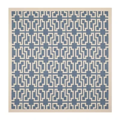 Safavieh Courtyard Collection Eddie Geometric Indoor/Outdoor Square Area Rug