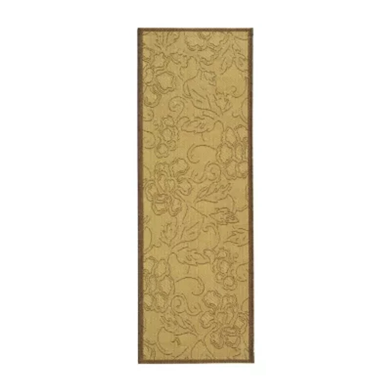 Safavieh Courtyard Collection Elwin Floral Indoor/Outdoor Runner Rug