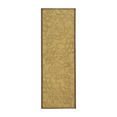 Safavieh Courtyard Collection Elwin Floral Indoor/Outdoor Runner Rug