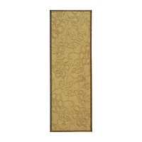 Safavieh Courtyard Collection Elwin Floral Indoor/Outdoor Runner Rug