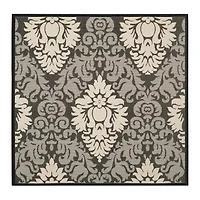 Safavieh Courtyard Collection Louise Damask Indoor/Outdoor Square Area Rug