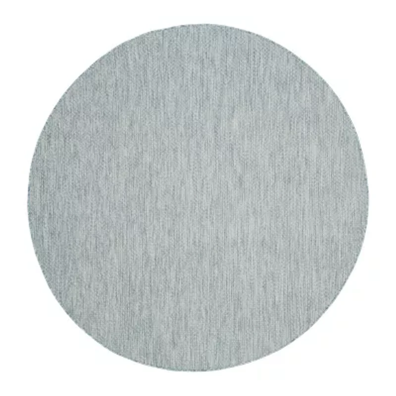Safavieh Courtyard Collection Flora Geometric Indoor/Outdoor Round Area Rug