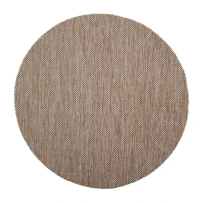 Safavieh Courtyard Collection Flora Geometric Indoor/Outdoor Round Area Rug