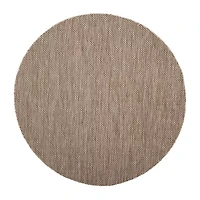 Safavieh Courtyard Collection Flora Geometric Indoor/Outdoor Round Area Rug