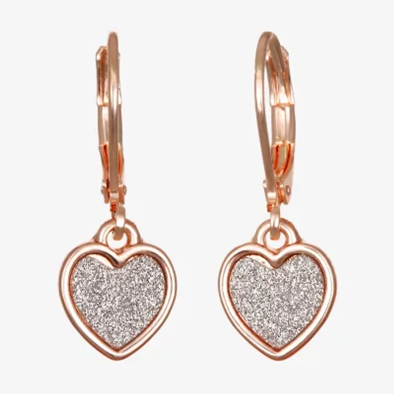 Bijoux Bar Delicates Womens Heart Drop Earrings