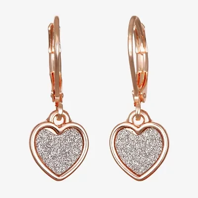 Bijoux Bar Delicates Womens Heart Drop Earrings
