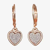 Bijoux Bar Delicates Womens Heart Drop Earrings
