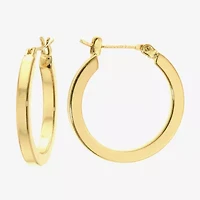 Silver Reflections Womens 24K Gold Over Brass 23mm Hoop Earrings