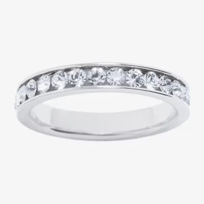 Sparkle Allure Womens Crystal Pure Silver Over Brass Band