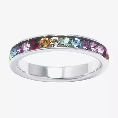 Sparkle Allure Womens Multi Color Crystal Pure Silver Over Brass Band