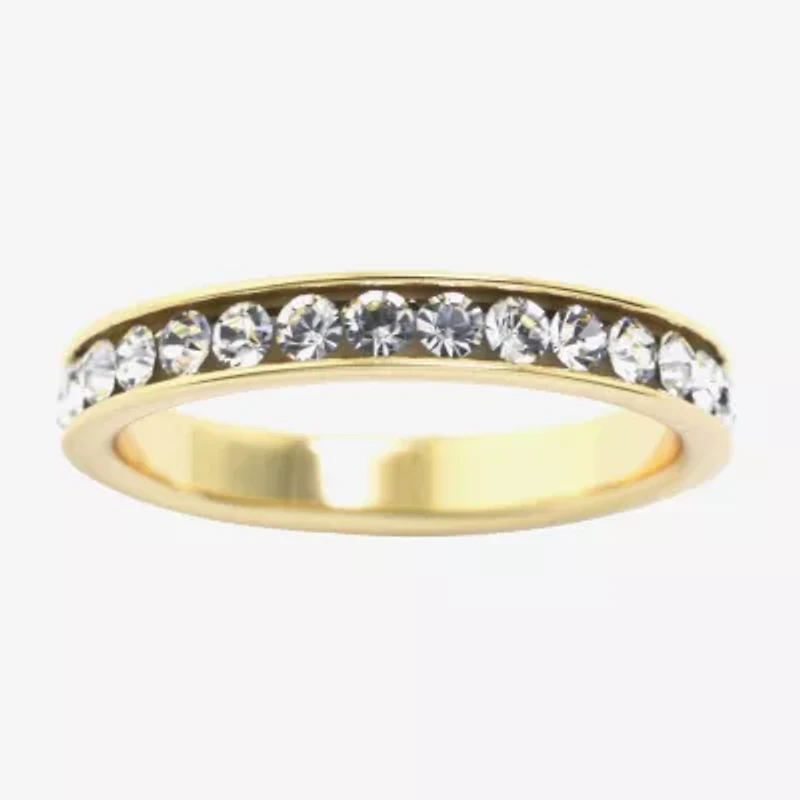 Sparkle Allure Womens Crystal 14K Gold Over Brass Band