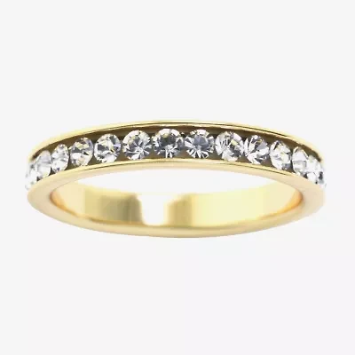 Sparkle Allure Womens Crystal 14K Gold Over Brass Band