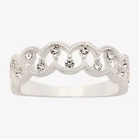Sparkle Allure Womens 2.5MM Crystal Pure Silver Over Brass Hypoallergenic Band