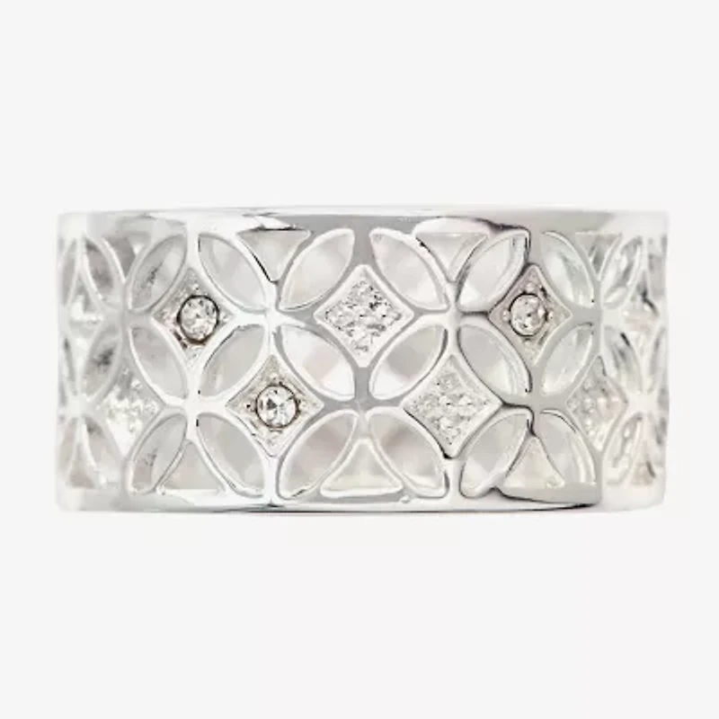 Sparkle Allure Womens 11M Crystal Pure Silver Over Brass Hypoallergenic Band