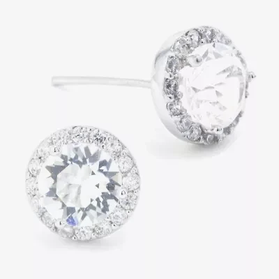 Sparkle Allure Austrian Crystal Halo Round Stud Earrings