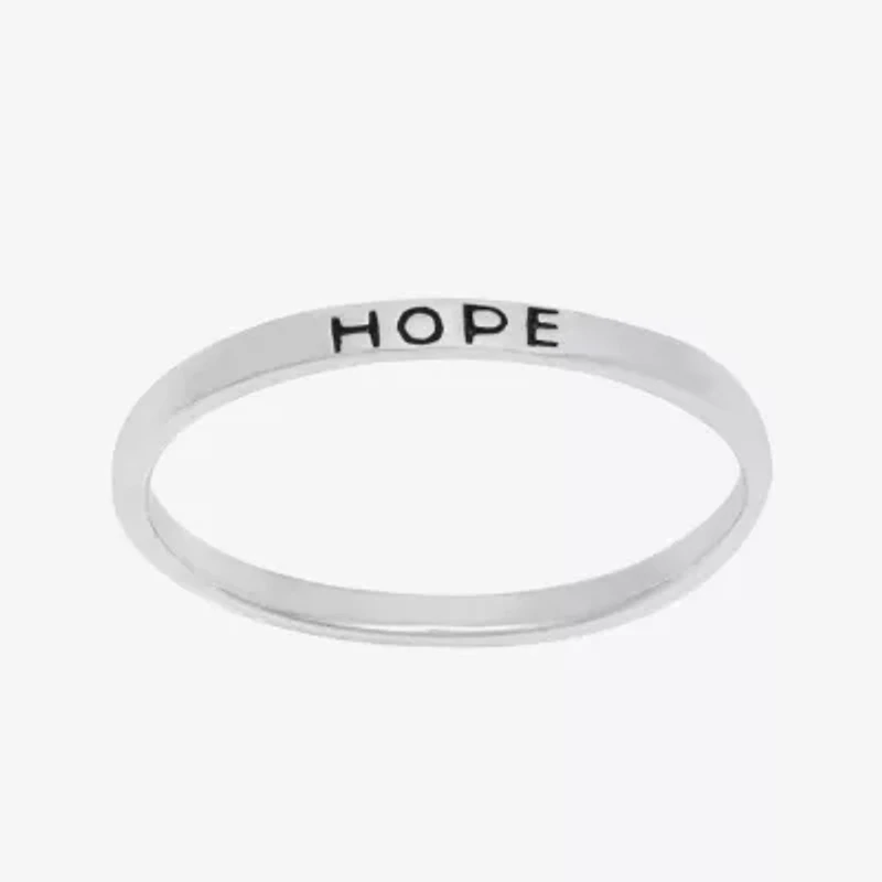 Itsy Bitsy Hope Womens Sterling Silver Delicate Band