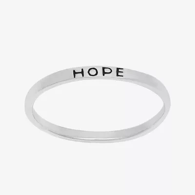 Itsy Bitsy Hope Womens Sterling Silver Delicate Band