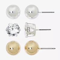 Mixit Womens Hypoallergenic 3 Pair Earring Set