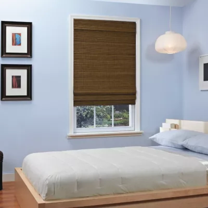 Natural Woven Bamboo Cordless Roman Shade