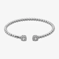 Sparkle Allure Cubic Zirconia Pure Silver Over Bronze Cuff Bracelet