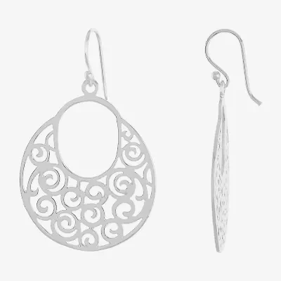 Silver Reflections Pure Silver Over Brass Drop Earrings
