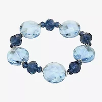 1928 Silver Tone Womens Blue Stretch Bracelet