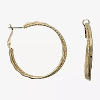 Bold Elements Gold Tone Womens 50mm Hoop Earrings