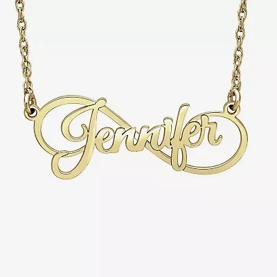 Womens 10K Personalized Gold Pendant Necklace