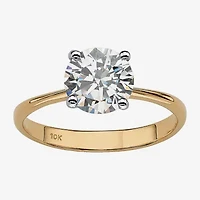 DiamonArt® Womens 2 1/2 CT. T.W. Genuine White Topaz 10K Gold Round Engagement Ring