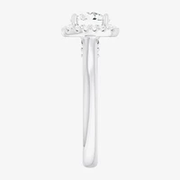 G-H/SI1-SI2) Womens 1 /4 CT. T.W. Lab Grown White Diamond 10K Gold Cushion Halo Engagement Ring