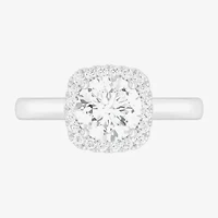 G-H/SI1-SI2) Womens 1 /4 CT. T.W. Lab Grown White Diamond 10K Gold Cushion Halo Engagement Ring