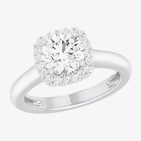 G-H/SI1-SI2) Womens 1 /4 CT. T.W. Lab Grown White Diamond 10K Gold Cushion Halo Engagement Ring