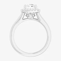 G-H/SI1-SI2) Womens 1 /4 CT. T.W. Lab Grown White Diamond 10K Gold Cushion Halo Engagement Ring