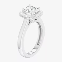 (G-H/SI1-SI2) Womens 2 1/4 CT. T.W. Lab Grown White Diamond 10K Gold Cushion Halo Engagement Ring
