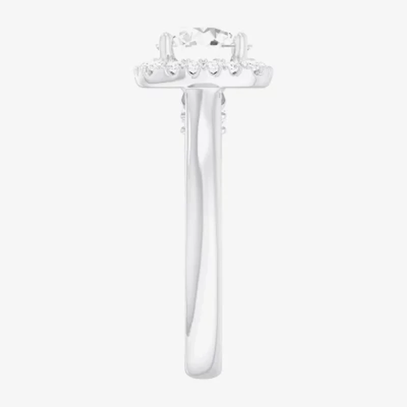 (G-H/SI1-SI2) Womens 2 1/4 CT. T.W. Lab Grown White Diamond 10K Gold Cushion Halo Engagement Ring