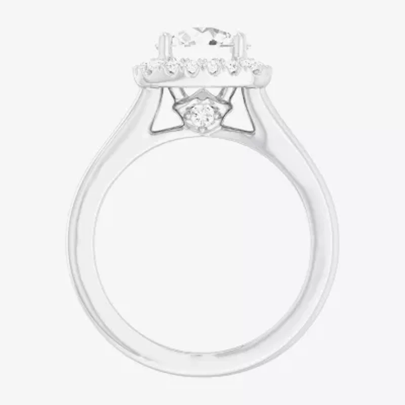 (G-H/SI1-SI2) Womens 2 1/4 CT. T.W. Lab Grown White Diamond 10K Gold Cushion Halo Engagement Ring