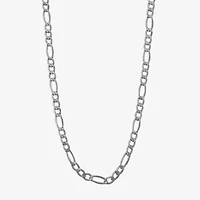14K White Gold 18-24" 5mm Hollow Figaro Chain Necklace