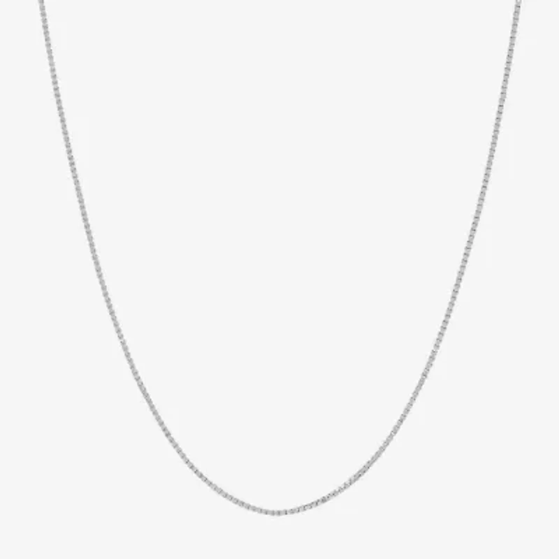 14K White Gold .75mm 16-24" Box Chain
