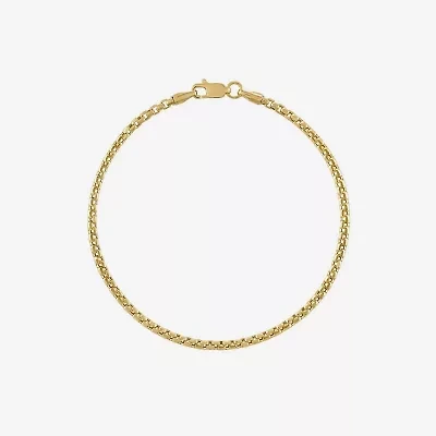 Unisex Adult 14K Gold Solid Box Chain Bracelet