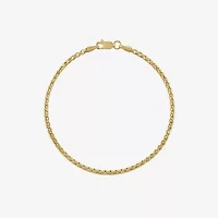 Unisex Adult 14K Gold Solid Box Chain Bracelet